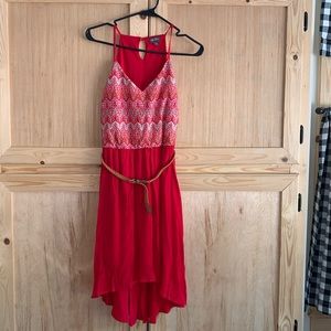 Lily Rose fit & flare hi-lo belted sun dress size M